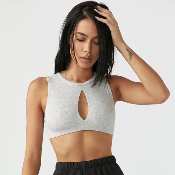 Joah Brown Tops - Joah Brown Grey Rib crop Tank Top XS/S